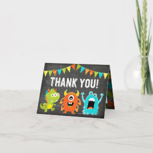 Chalkboard Cute Little Monsters Tack Kort