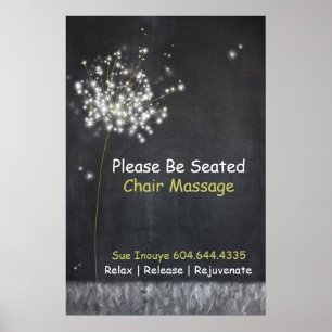 Chalkboard Dandelion Anpassade Business Poster
