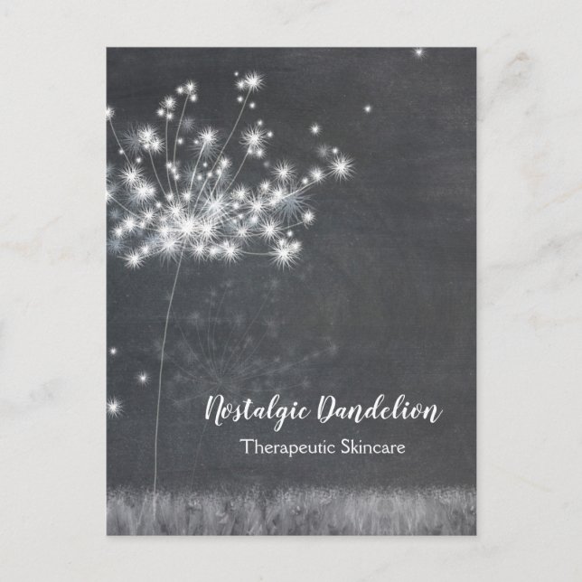 Chalkboard Dandelion Business Tack Vykort (Framsida)