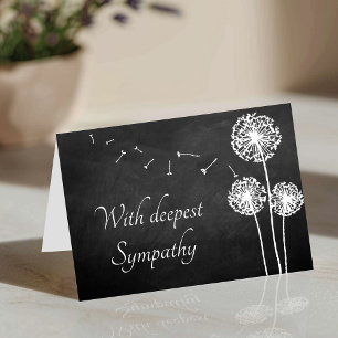 Chalkboard Dandelion Sympathy Kort