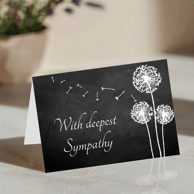 Chalkboard Dandelion Sympathy Kort (Skapare uppladdad)
