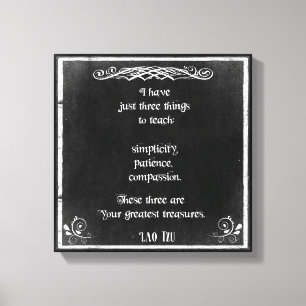 Chalkboard-design med Lao Tzu-inspirationsoffert Canvastryck