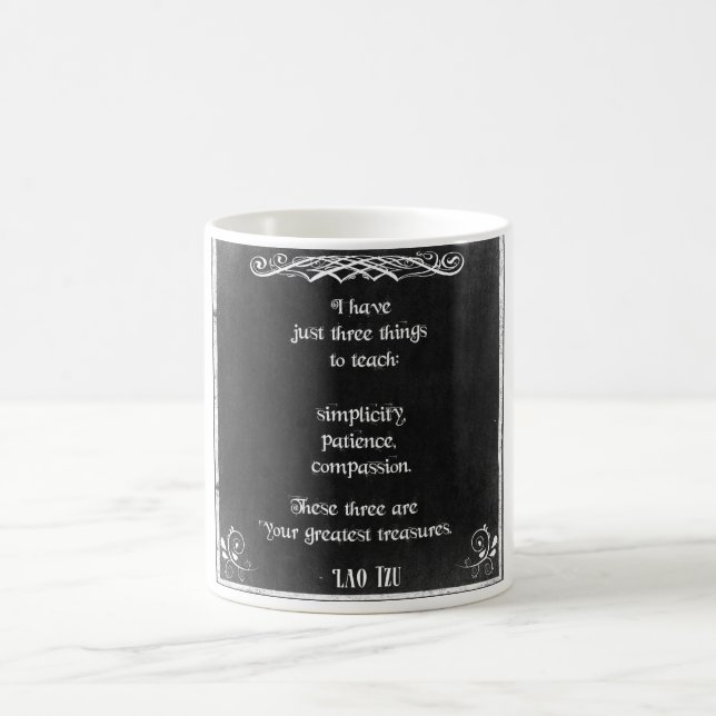 Chalkboard-design med Lao Tzu-inspirationsoffert Kaffemugg (Center)