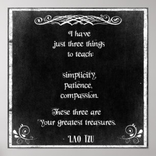 Chalkboard-design med Lao Tzu-inspirationsoffert Poster