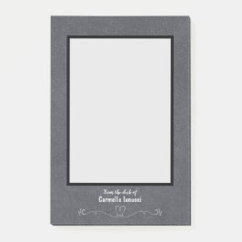 Chalkboard Design Personlig Namn Heart-blomman Post-it Block