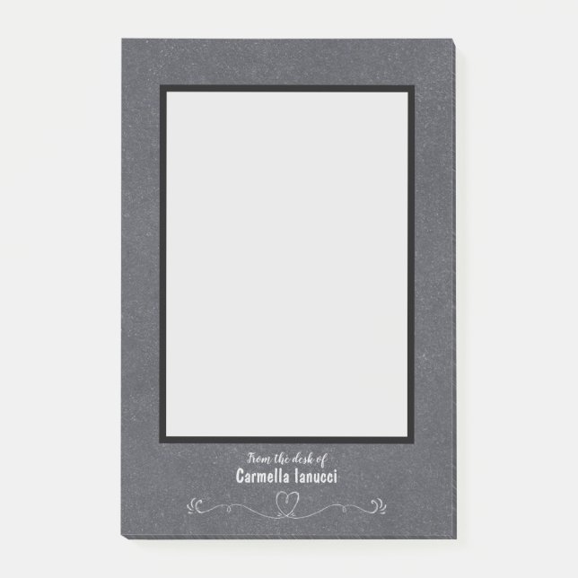 Chalkboard Design Personlig Namn Heart-blomman Post-it Block (Framsida)