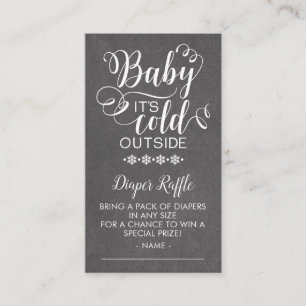 Chalkboard Diaper Raffle Baby Det är Kall utanför Tilläggskort