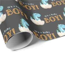 Chalkboard Dinosaur Boy Shower Presentpapper