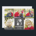 Chalkboard Doodle-julen 2019 Photo Collage Julkort<br><div class="desc">Skaffa "ohs and aahs" från familj och vänner denna julsäsong när du skickar den här unika julkortsdesignen som visar 5 foton och har en krita med en bakgrund med viskartad typografi och doodleikoner som utgör texten "2019"! Kontakta oss om du vill att den här designen ska ändras för det specifika...</div>