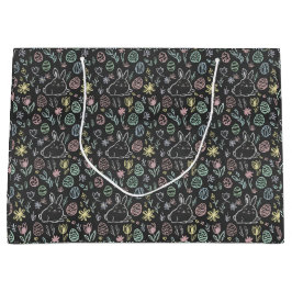Chalkboard Easter Bunny Doodle Pattern Wrapping 