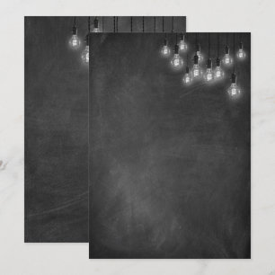 Chalkboard Edison Ljus Modern Inbjudningar