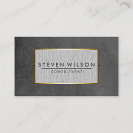 Chalkboard Elegant Professionell Modern Linen Guld Visitkort