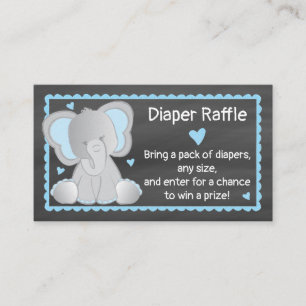 Chalkboard Elephant Pojke Shower Raffle Tilläggskort