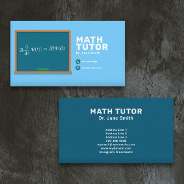 Chalkboard & Equation Math Tutor Visitkort
