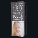 Chalkboard Etching Ord collage single Photo Plånboksfodral För Samsung Galaxy S5<br><div class="desc">Förbättra ditt Samsung Galaxy S5-utseende med vår unika chalkboard Etching Ord Collage Single Photo Wallet Case. Fodral blandar ihop den nostalgiska charmen från en kalkbräda med den moderna appellen från ett kollage i ord. Resan börjar med "Blsed" i ord och spiral in i en härlig mängd känsloladdade ord och trendig-hashtaggar,...</div>