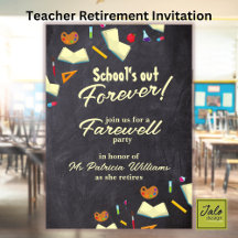 Chalkboard Farewell Retrött Teacher Party