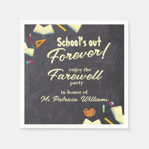 Chalkboard Farewell Retrött Teacher Party Pappersservett