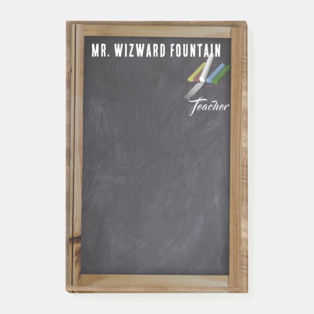 Chalkboard Färg Chalk Personalize Teacher | Post-it Block (Framsida)