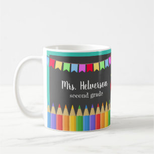Chalkboard Färgpenna Lacher Namn & Klass Kaffemugg