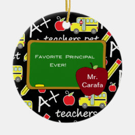 Chalkboard Favorite Principal jul Ornament