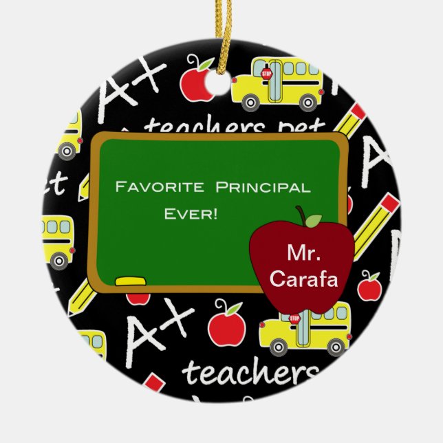 Chalkboard Favorite Principal jul Ornament (Framsidan)