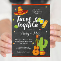 Chalkboard Fiesta Tacos och Tequila bjudande