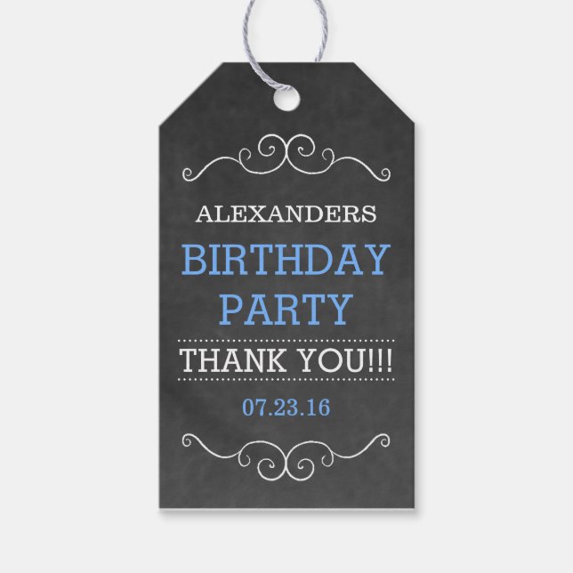 Chalkboard-Födelsedagsfest Presentetikett (Framsidan)