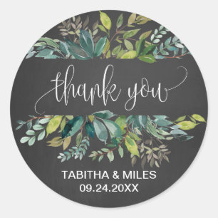Chalkboard Foliage Tack Wedding Favor Runt Klistermärke