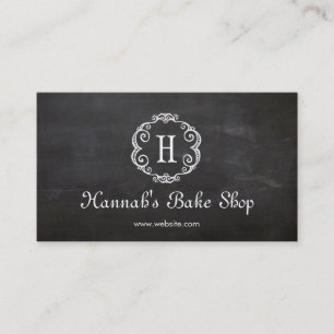 Chalkboard för cute Monogram-bakverk Chef Bakery C Visitkort