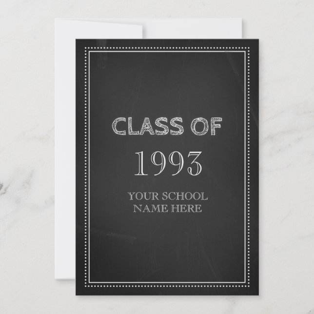 Chalkboard för klassåterföreningsinbjudningar inbjudningar (Framsida)