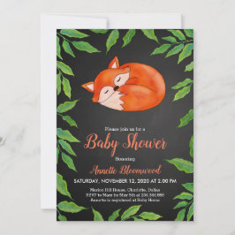 Chalkboard | Fox | LÖV | Babyskor för skogslandska Inbjudningar