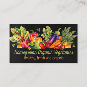 Chalkboard Fresh Home Vegetable Business Visitkort
