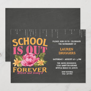 Chalkboard Funny Teacher Blommigt Pension Invit Inbjudningar
