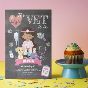 Chalkboard Girl Vet Födelsedagsfest Inbjudningar
