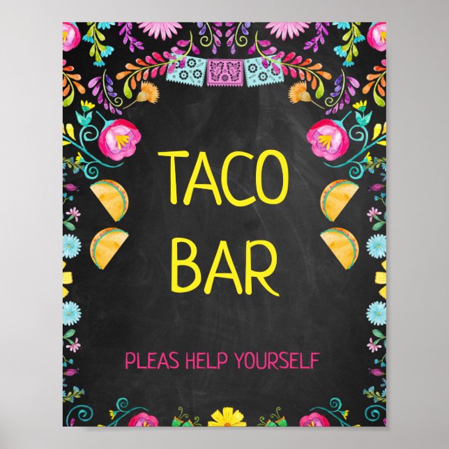 Chalkboard Girls Taco Tosday 2 Birthday-tecken Poster (Framsidan)