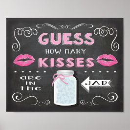 Chalkboard gissar hur många kyssar som poster