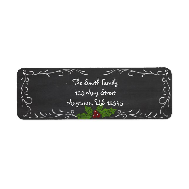 Chalkboard Glad helg Returadress Etikett (Framsidan)