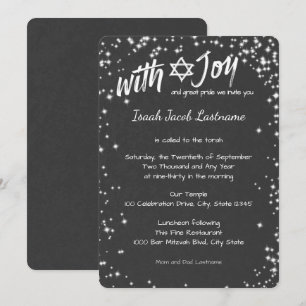 Chalkboard Gnistra Himmel Pub Mitzvah Inbjudningar
