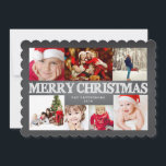 Chalkboard God jul Photo Collage Julkort<br><div class="desc">Utrymme för sju underbara foton av din vackra familj! Med en proaktiv hälsning av "God jul" med en kritskriven effekt som ställs mot en bakgrund med en ritad rityta, har detta 5x7-kort modern typografi, skalopad kant och enkel formatering för att belysa dina familjefotografier. Rum på baksidan för ditt eget personliga...</div>