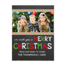 Chalkboard God jul Photo Greeting Card