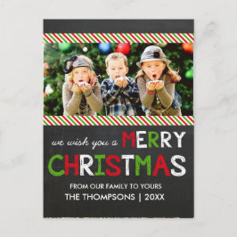 Chalkboard God jul Photo Greeting Card Helg Vykort