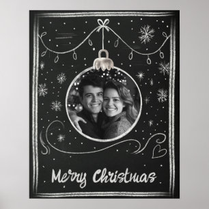 Chalkboard God jul Photo Ram Poster