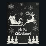 Chalkboard God jul Poster med Reindeer<br><div class="desc">Fira julhelgen med den här charmerande kritan-stil God jul poster. Den här vintage-inspirerade designen har en strålande känsla i vilket rum som helst. Snöflingor och Julgranar lägger till perfekt för helgdag, kontor, klassrum eller presenting på vintern. Bakgrunden till den svarta ritytan ger en slående kontrast till de vita bilderna. ge...</div>