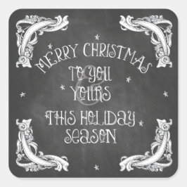 Chalkboard God jul Sticker Fyrkantigt Klistermärke
