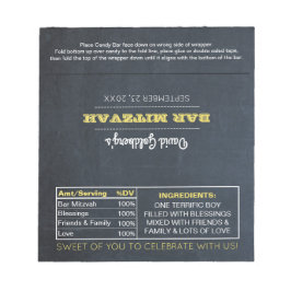 Chalkboard Golden Pub Mitzvah Candy Wrappers Anteckningsblock