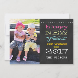 Chalkboard Gott nytt år 2017-Helgdag-fotokort Julkort