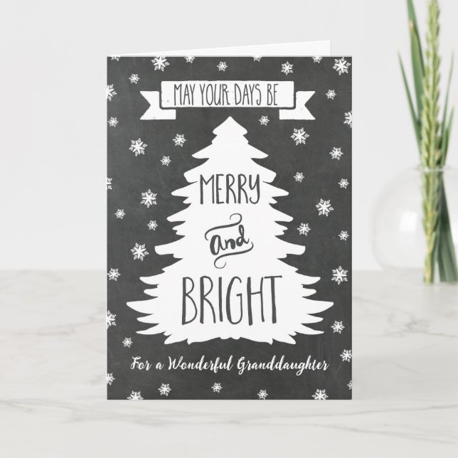 Chalkboard Granddotter God jul Card Helgkort (Framsida)