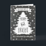 Chalkboard Granddotter God jul Card Helgkort<br><div class="desc">God jul hälsningskort för din dotterdotter med mönster,  julgran och snöflingor. Önska din dotterdotter väl den här julhelgen med snyggtens hälsningskort.</div>