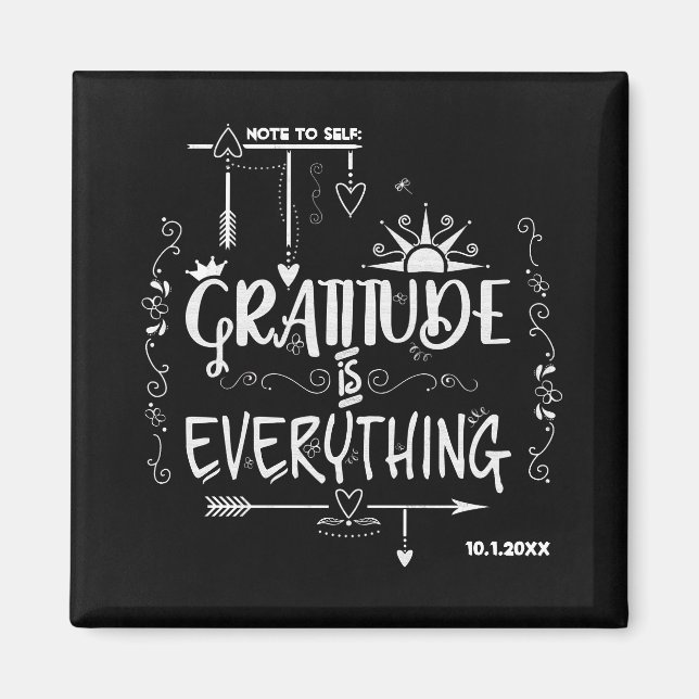 Chalkboard Gratitude är All Note to Self Magnet (Framsidan)
