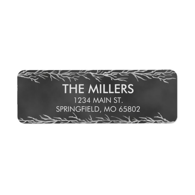 Chalkboard Grenar Returetiketter Returadress Etikett (Framsidan)